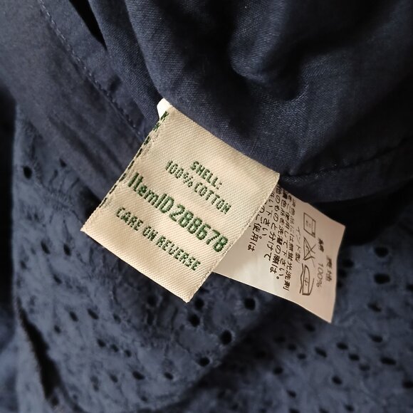 VTG L.L Bean Women's Sheath Dress Size 18 Blue Zipper Sleeveless 100% Cotton - Picture 10 of 16